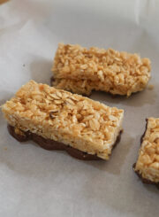 Copycat Kudos Bars dipped in chocolate