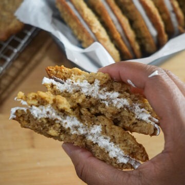 Oatmeal Cream Pies cut in half