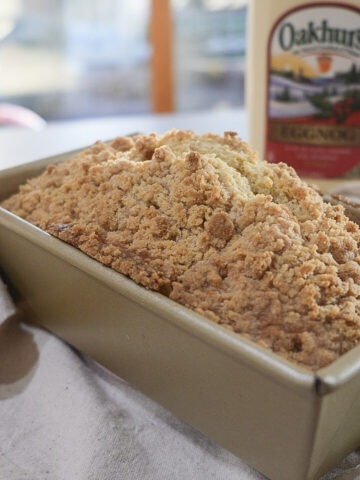 A delicious eggnog coffee cake for the holidays