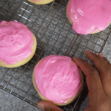 Final baked Copycat Crumbl Cookie - Original Pink Sugar